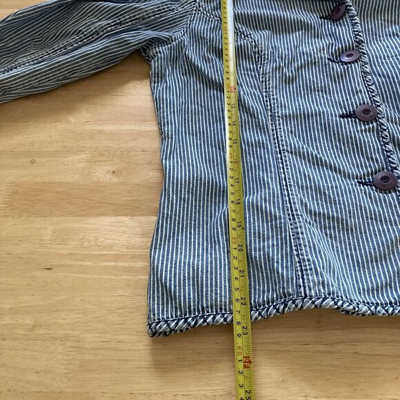 Classic Blue Striped Jean Jacket - Picture 7 of 9